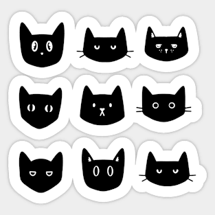 Cute Black Cat Pattern Sticker